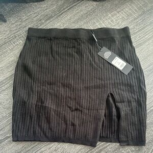 Fashion Nova Black Ribbed Skirt